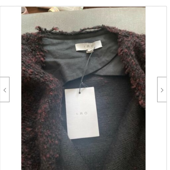 IRO Boucle Burgundy Wool Asymmetrical Jacket 36 S - Picture 6 of 11
